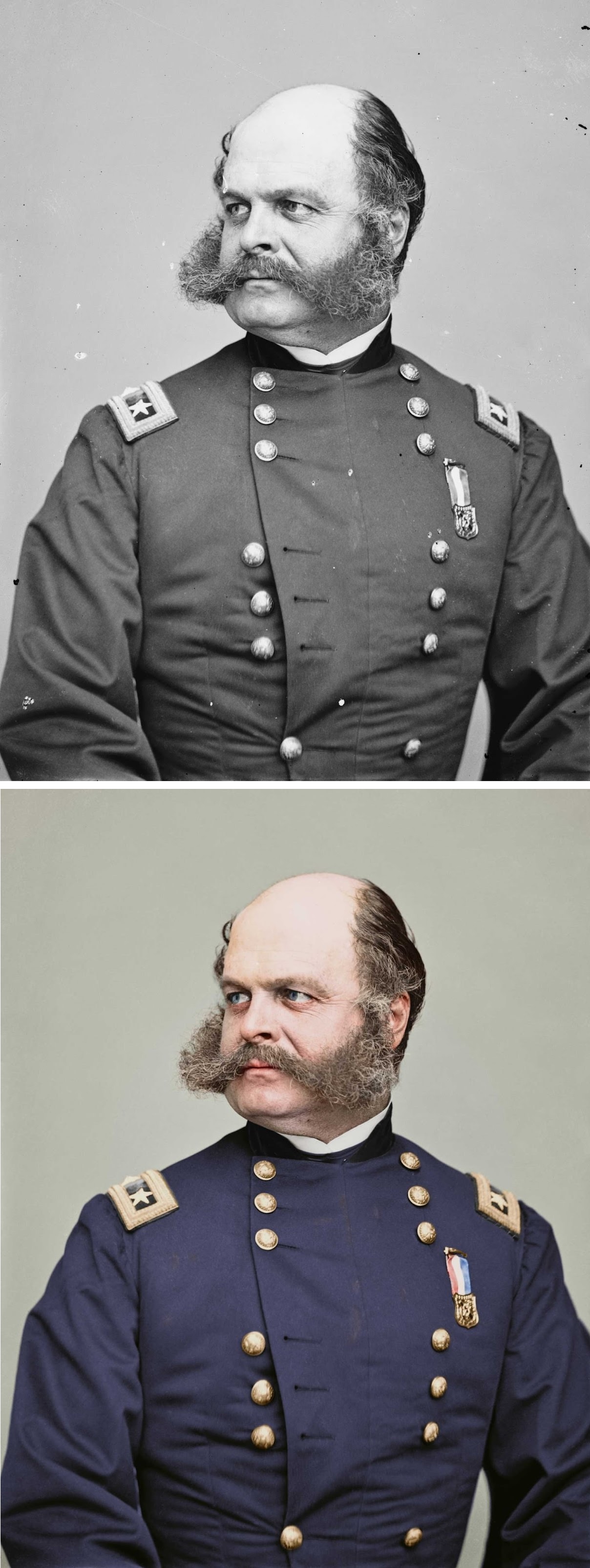 Portrait of Maj. Gen. Ambrose E. Burnside, officer of the Federal Army, 1860-1865.