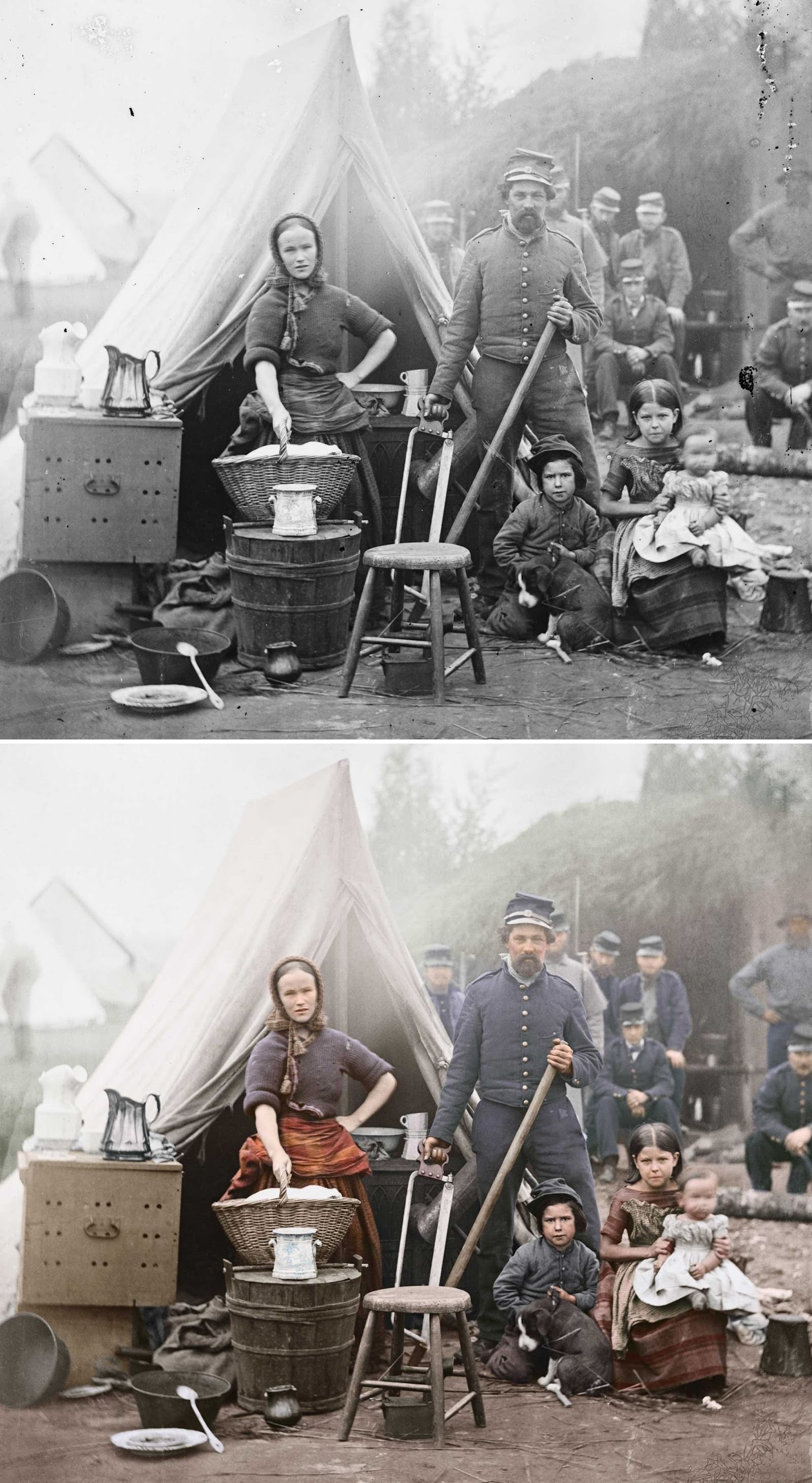 Washington, District of Columbia. Tent life of the 31st Penn. Inf. at Queen's farm, vicinity of Fort Slocum in Washington, DC, 1861.