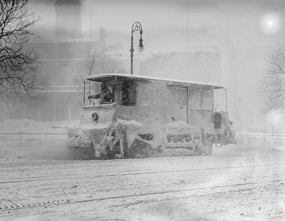 Snow Plow during Blizzard, 1910