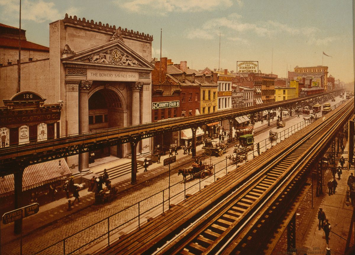 The Bowery looking north, 1900