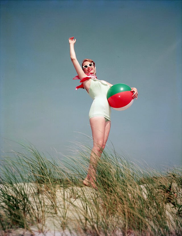 A young woman in a bathing suit, 1956