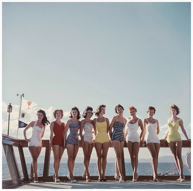 Young women on the Nevada side of Lake Tahoe, 1959