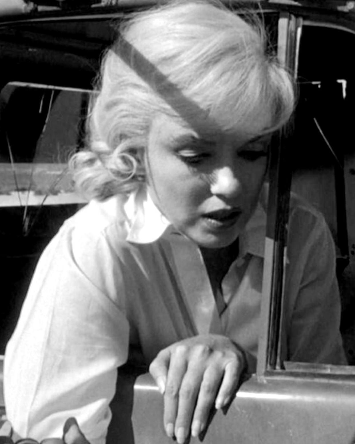 Marilyn Monroe of the set of The Misfits, her second to last film, 1960
