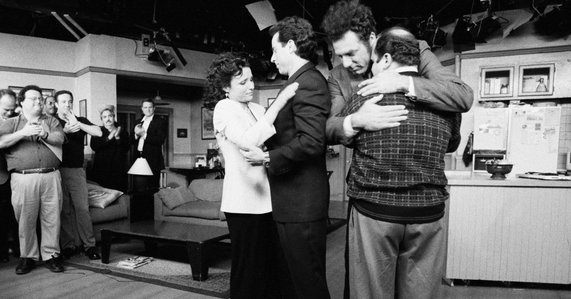 The Seinfeld cast during the last days of filming, 1998