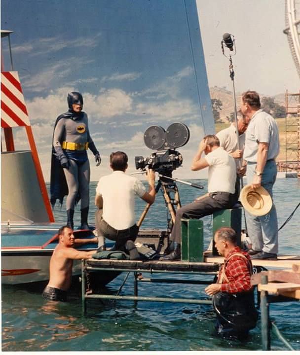 Adam West during the filming of "Batman", 1966v