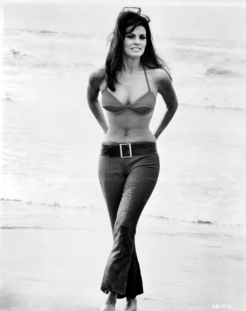 Raquel Welch during the filming of Biggest Bundle, 1968