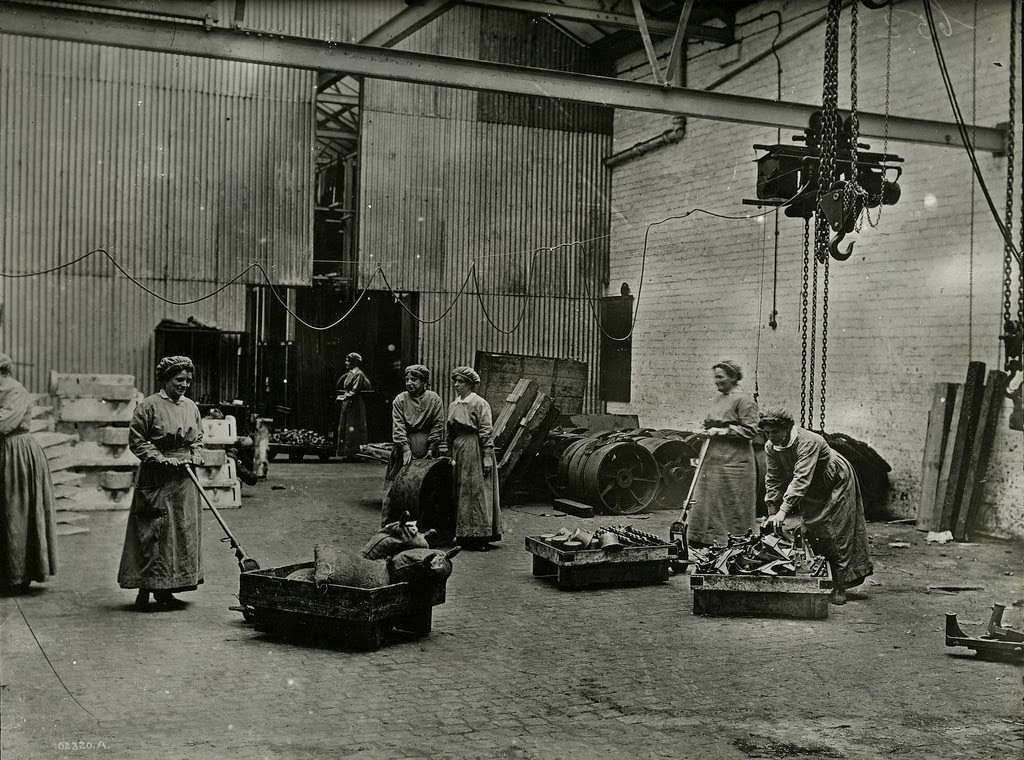 Women transporting rough castings to the General Store