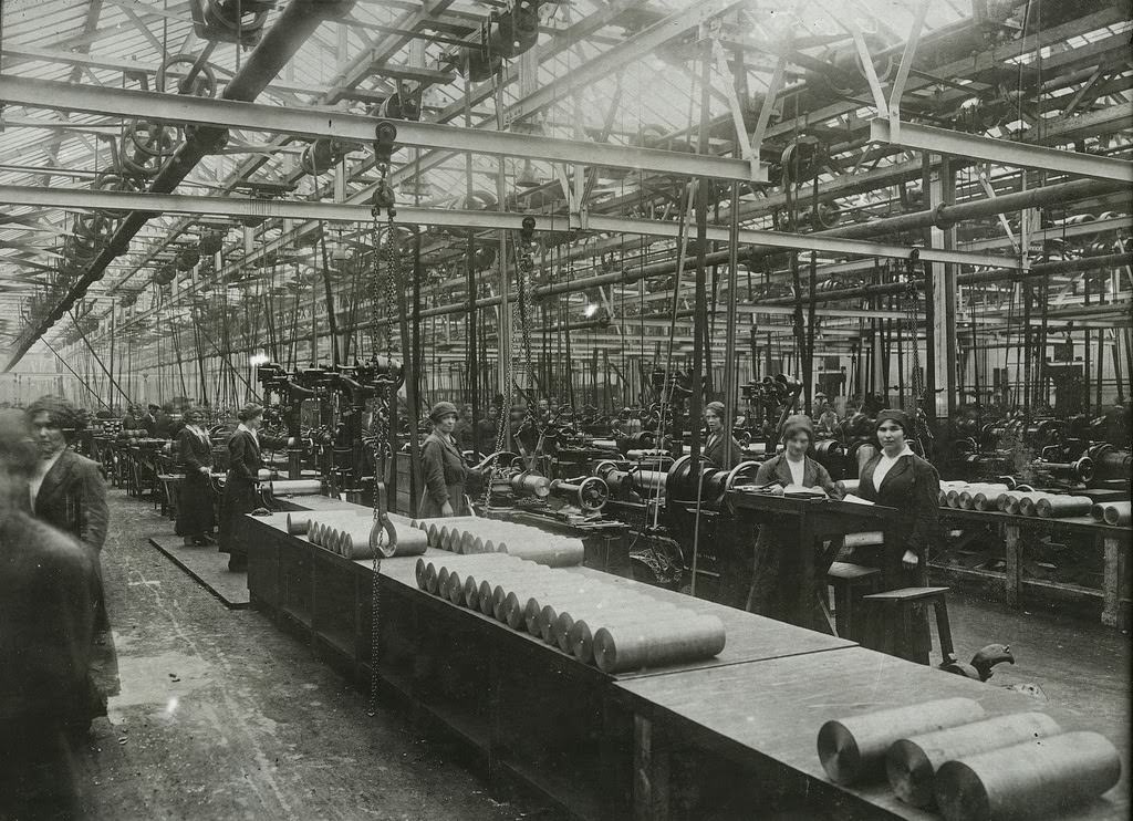 Woman operating a Sunderland gear planer, gear cutting