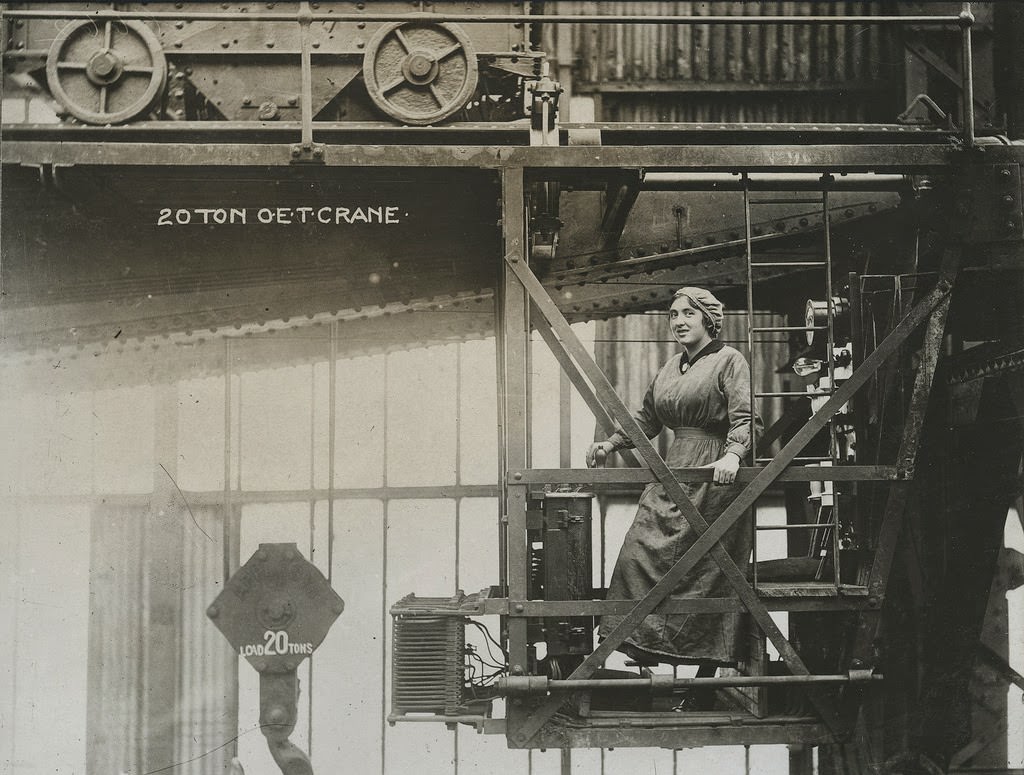 Woman driving 20 ton O.E.T. crane