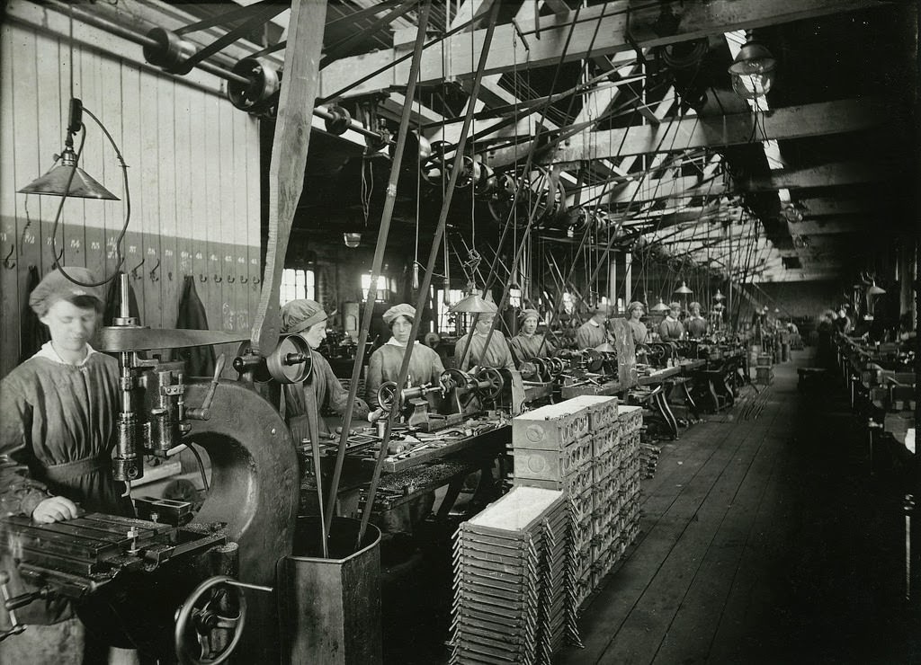 Women machining Admiralty electrical fittings
