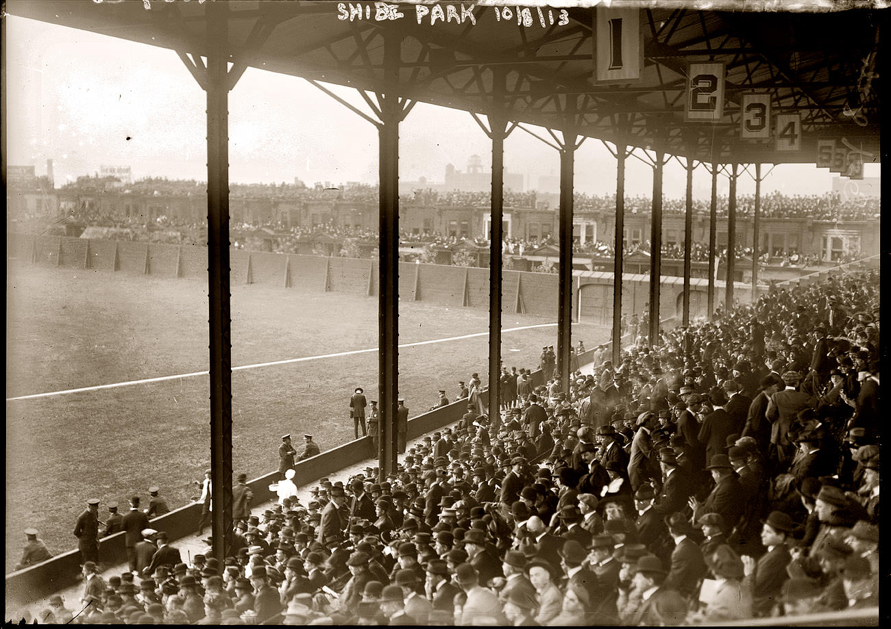 First-base grandstand at Shibe Park, Philadelphia, 1913