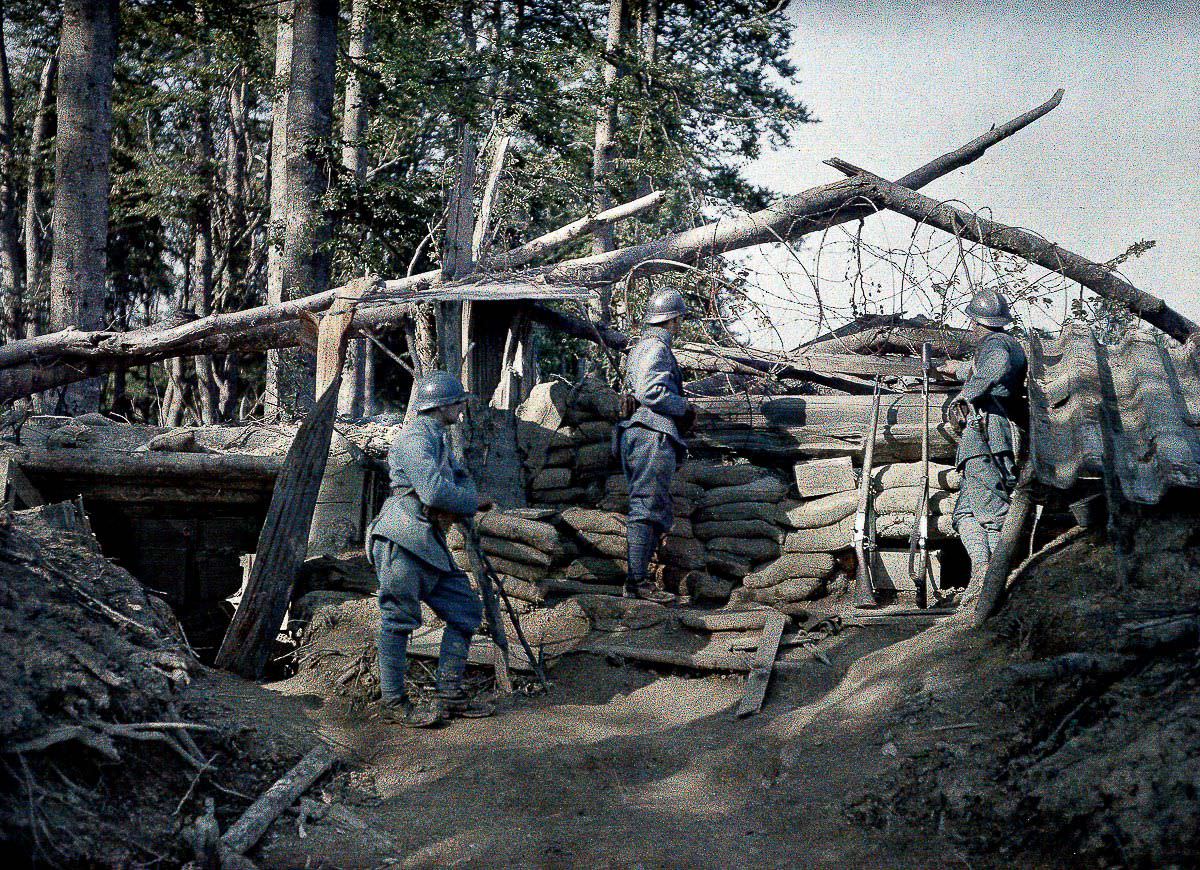 A French outpost near the front in Hirtzbach, Alsace, 1917
