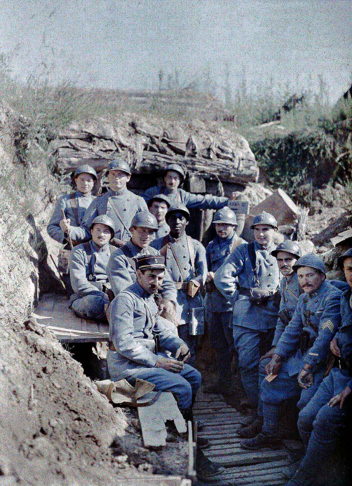 French soldiers in Hirtzbach, Alsace, 1917