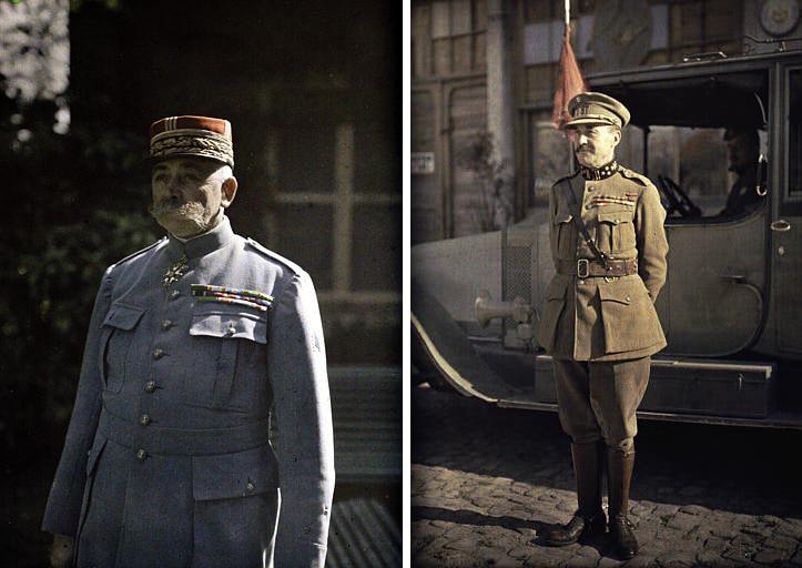Left: General Antoine, commander of the First Army. France, 1917 | Right: Belgian General Michel, Commander 4th AD (former Minister of War). Belgium, 1917