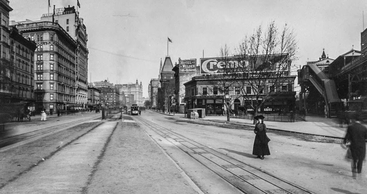 Broadway, Looking North from 66th Street, 1890