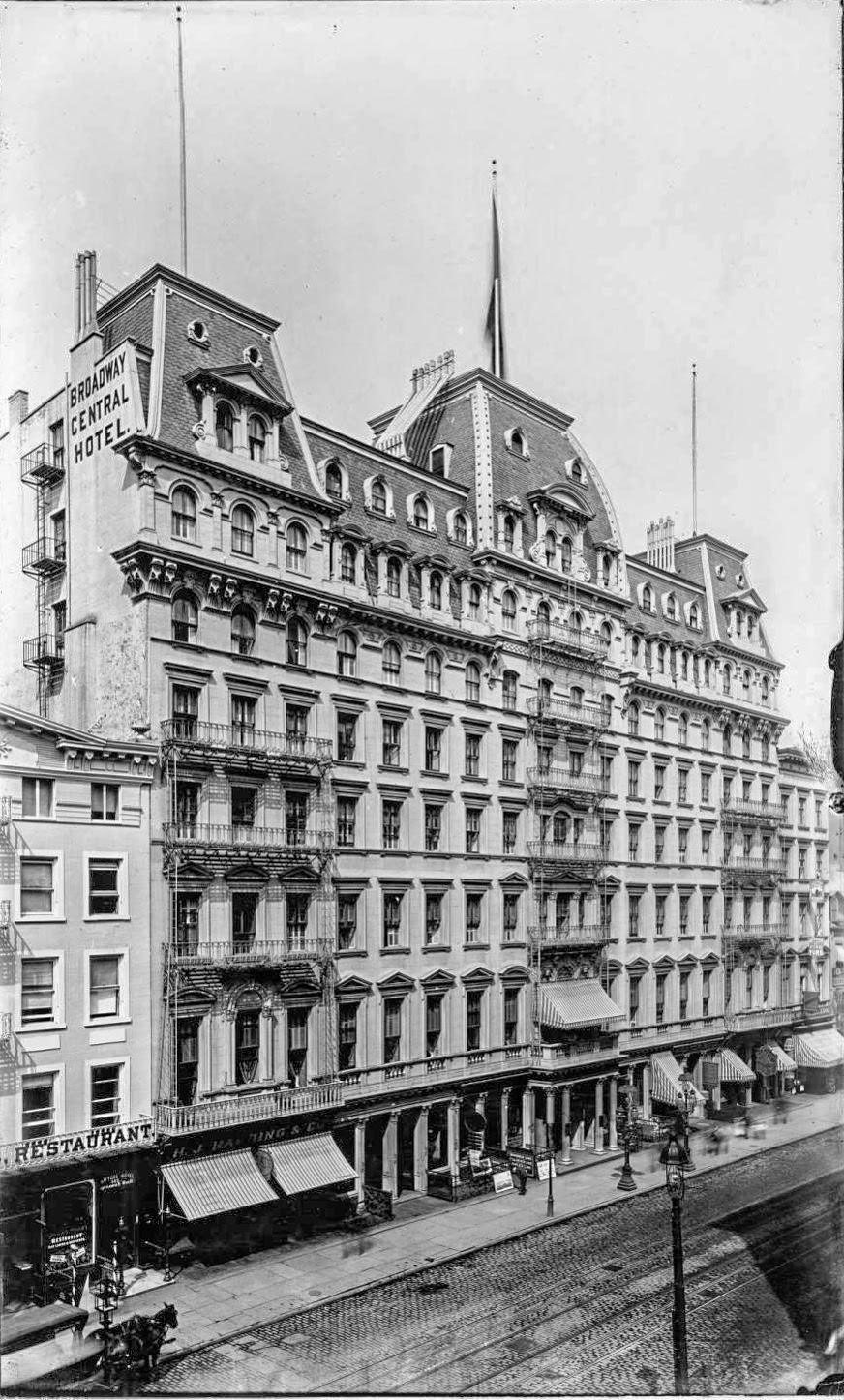 The Broadway Central Hotel, Broadway at Bond Street, 1890