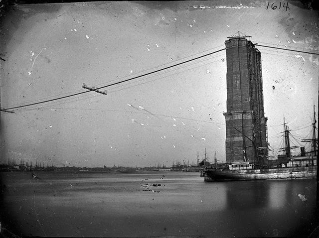 Brooklyn Bridge Under construction, 1872