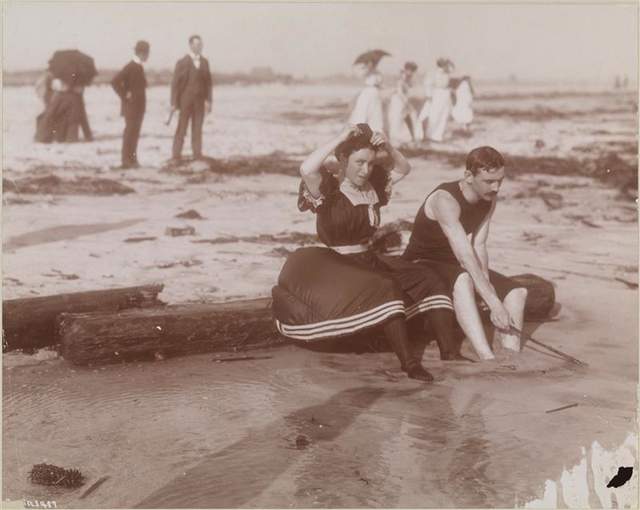Bathing 1896 Far Rockaway Beach, 1896