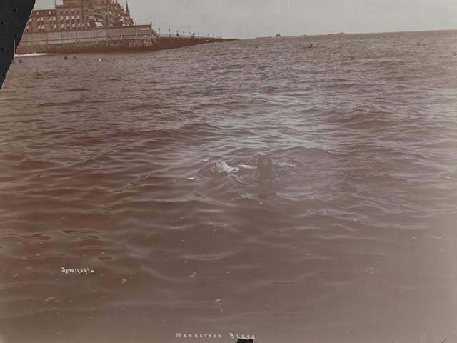 A ghost swimming, Manhattan Beach, 1896