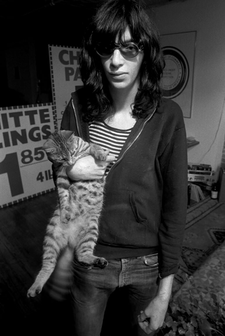 Joey Ramone Holding A Cat, 1977