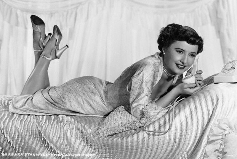 Barbara Stanwyck,on the telephone, 1950