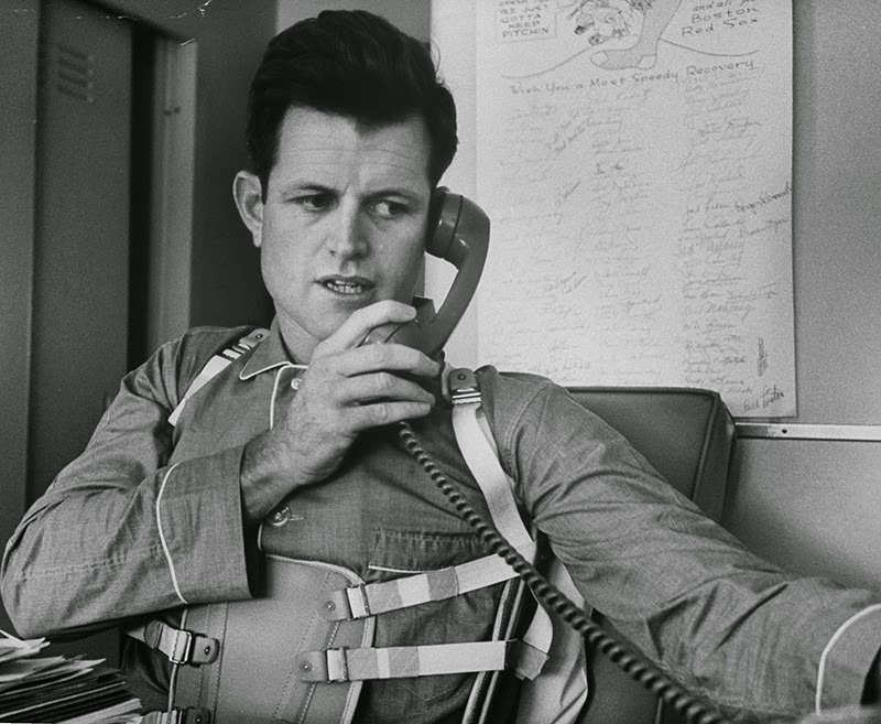Ted Kennedy on the telephone, 1965