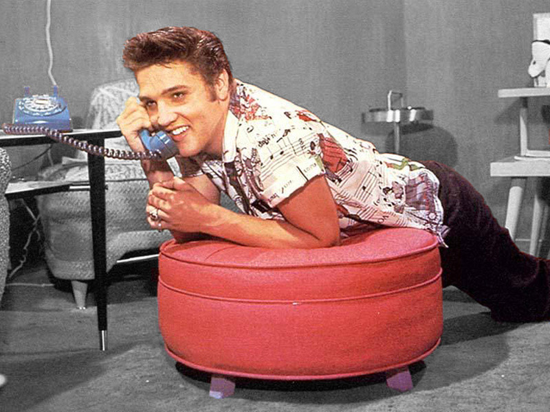 Elvis Presley on the phone, 1970s