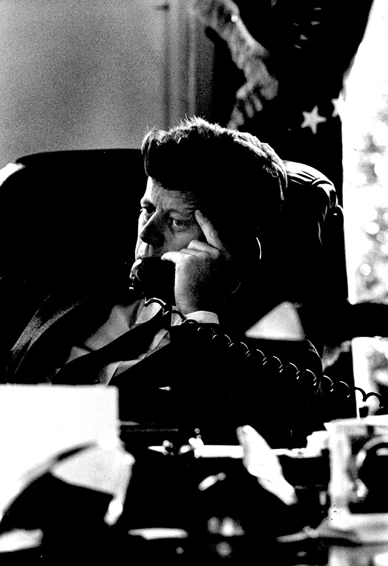 John F. Kennedy on the telephone, 1961