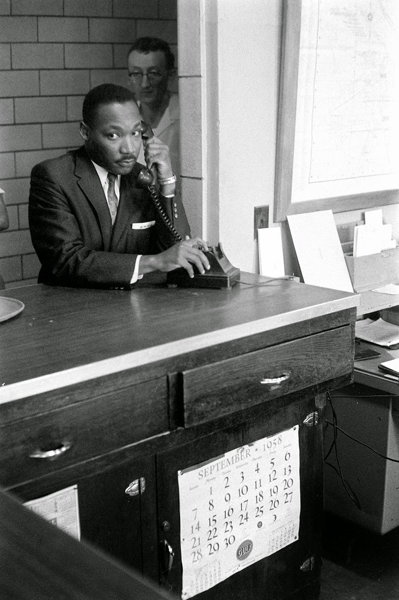 Martin Luther King on the telephone, 1958
