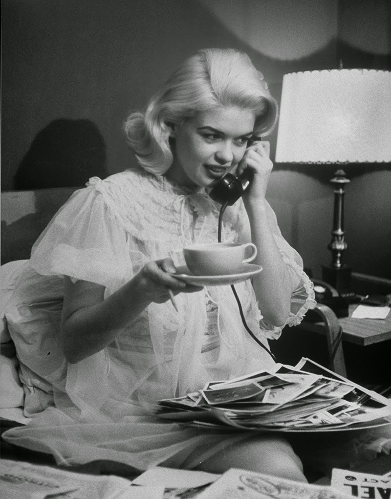 Jayne Mansfield on the telephone, 1956