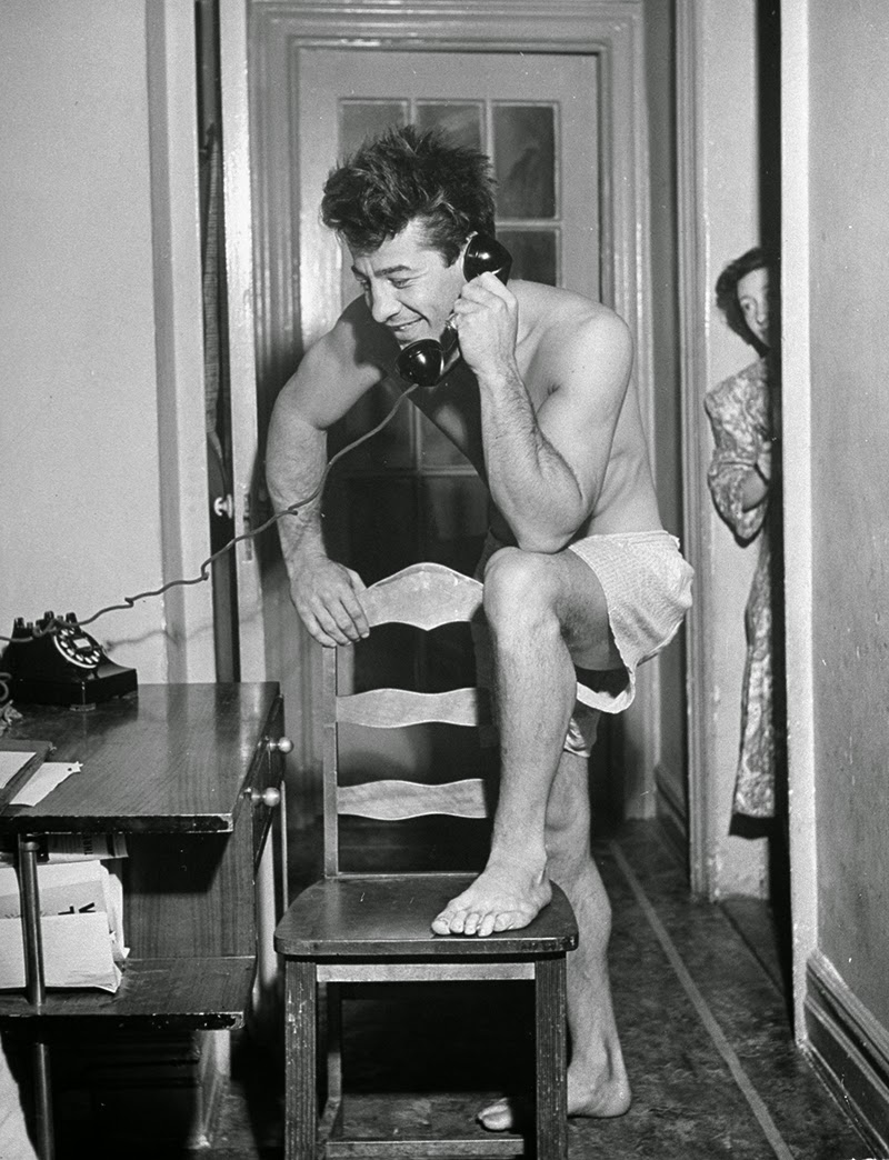 Rocky Graziano on the telephone, 1947