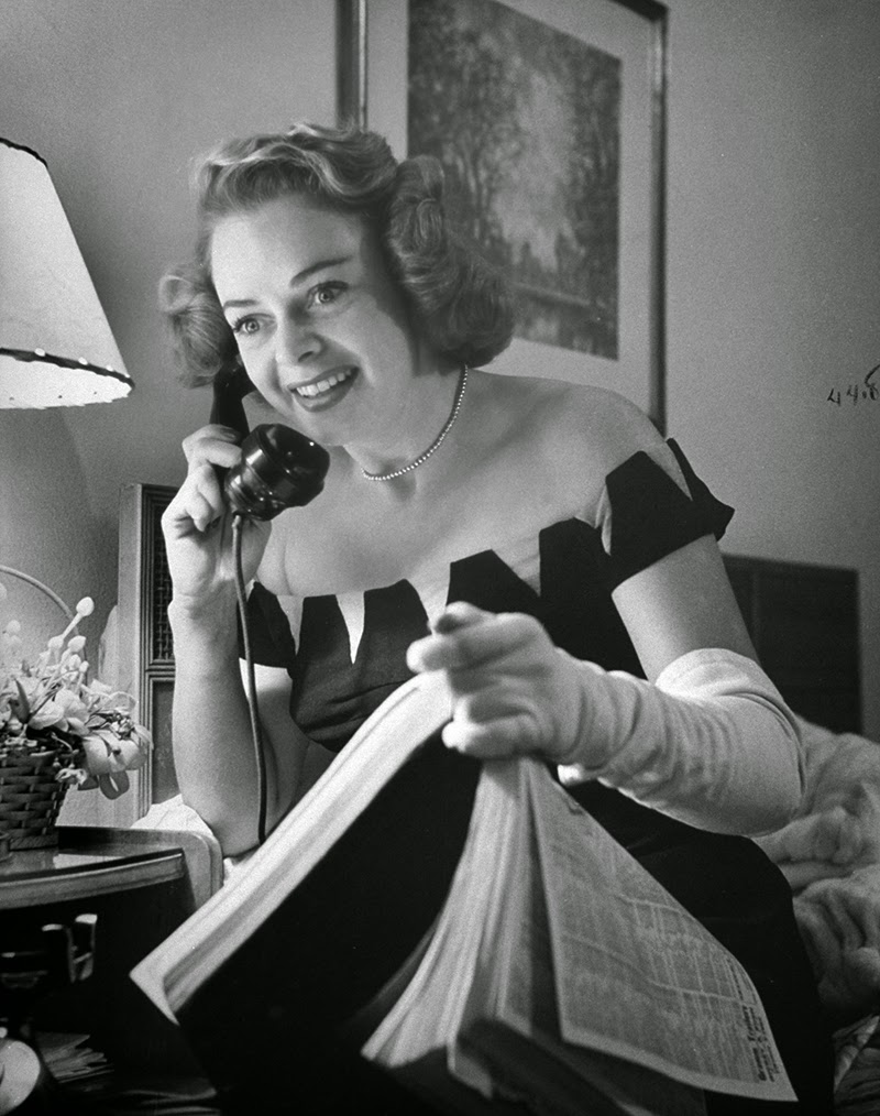 June Lockhart on the telephone, 1947