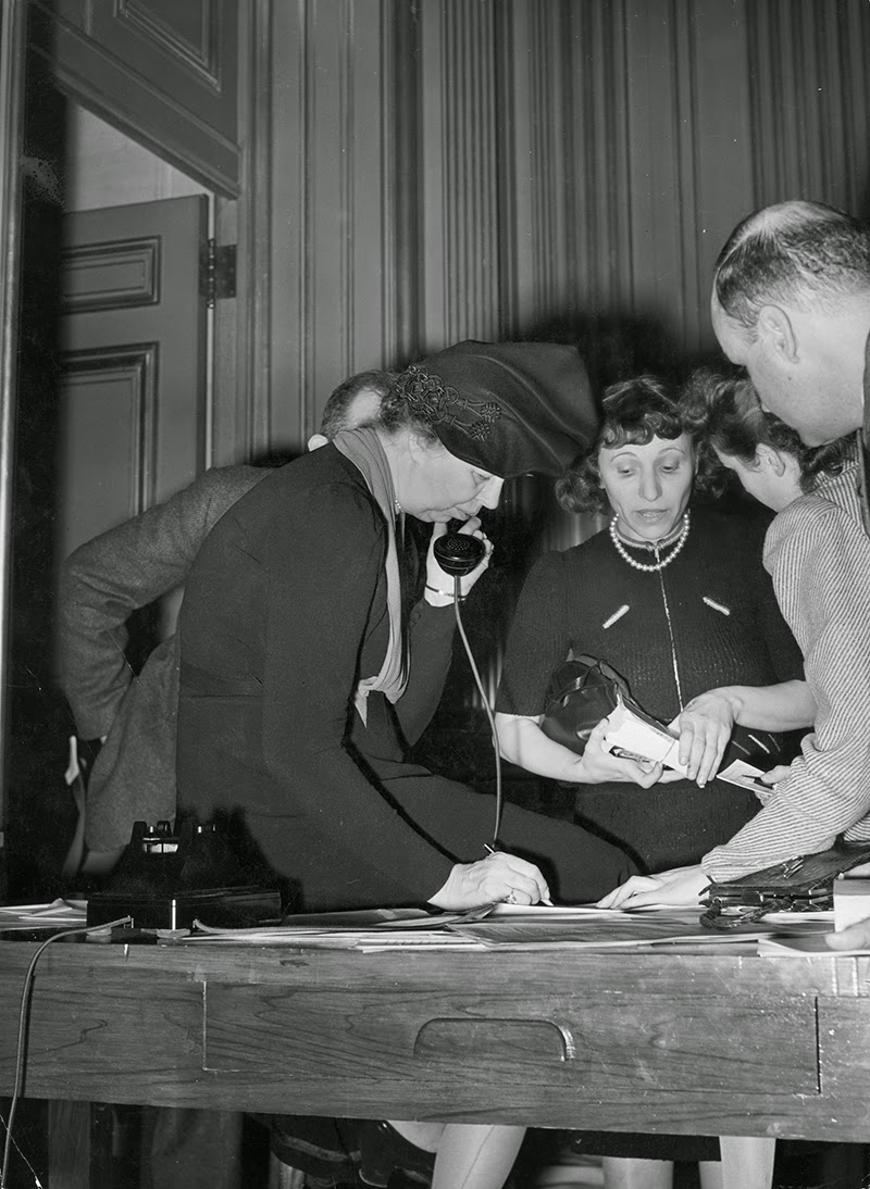 Eleanor Roosevelt on the telephone, 1940