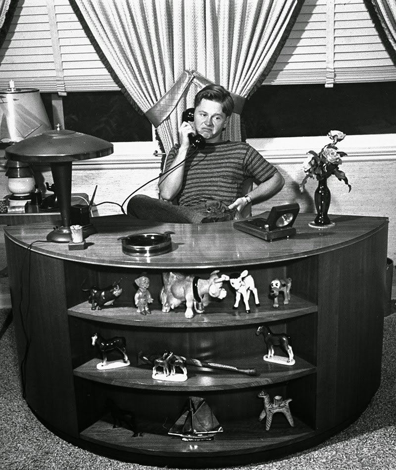 Mickey Rooney on the telephone, 1939