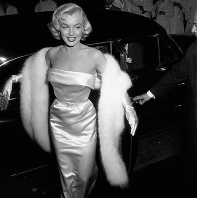 Arriving at the premiere of There's No Business Like Show Business, 1954