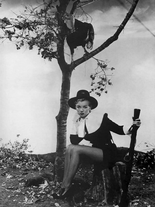 Marilyn Monroe as a Pin-up Pilgrim for Thanksgiving, 1950