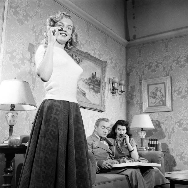 Marilyn Monroe on the Set of "Sitting Pretty", 1948