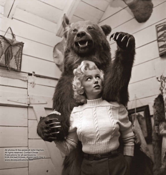 Marilyn Monore with Grizzly Bear