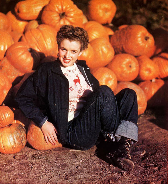 Marilyn Monroe Hanging Out in the Pumpkin Patch, 1945
