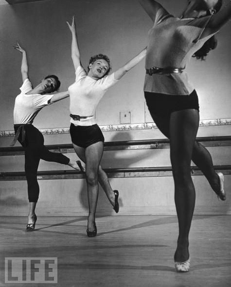 Monroe In Dance Class. Feb. 11, 1949