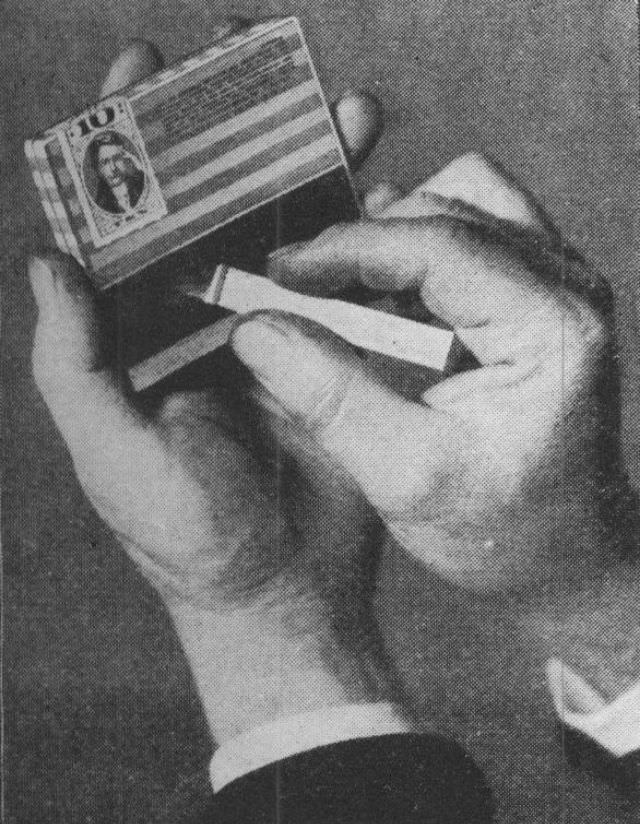 Cigarette Is Lighted by Scratching End, 1931