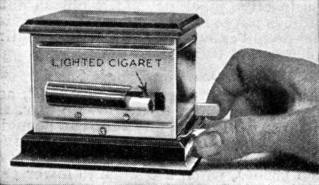 Smoking Now No Effort at All—Dispenser Gives You Lighted Cigarette, 1932