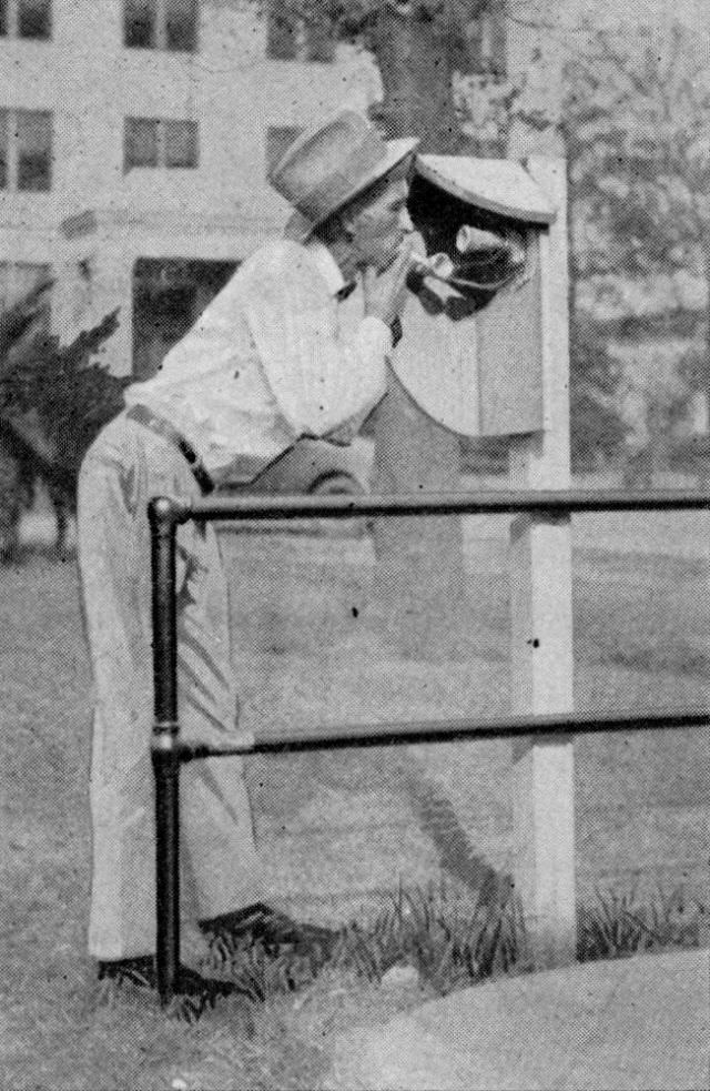 Guard Oil Field With Cigarette Lighter, 1933