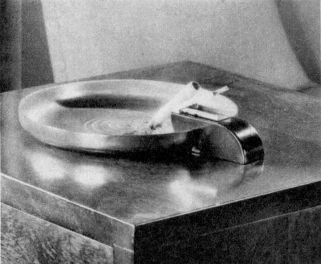 Tilting Ash Tray Eliminates Fire Dangers, 1938