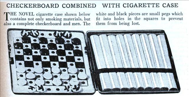 Checkerboard combined with cigarette case, 1929