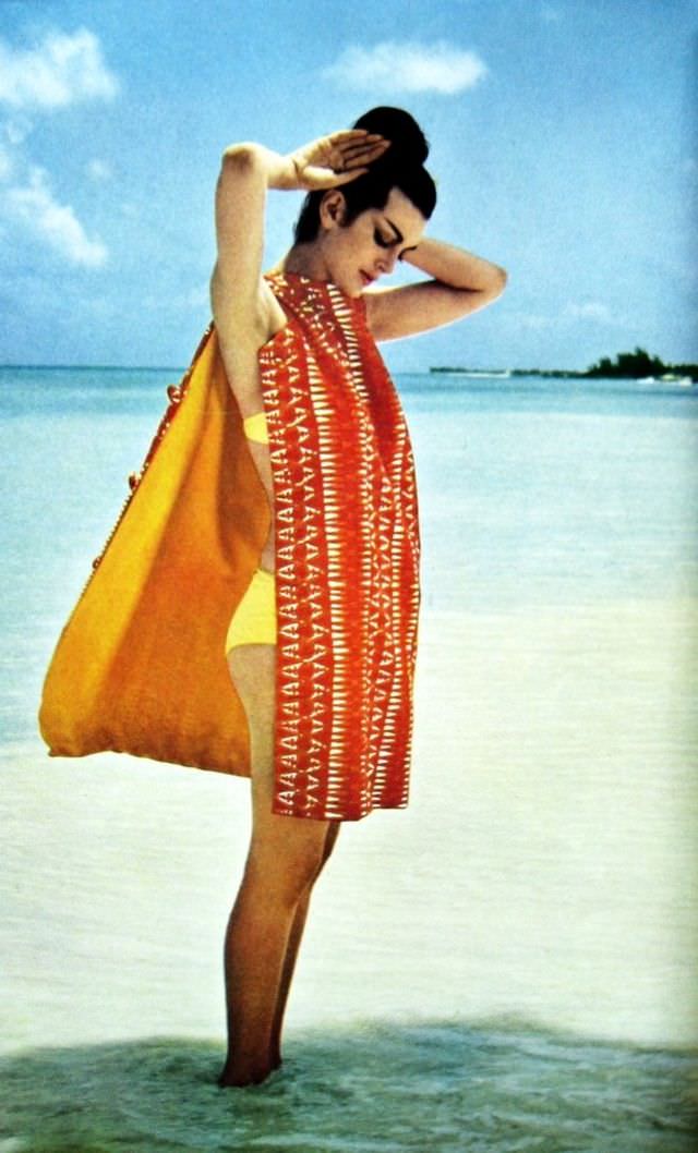 Carmen in swimwear by Adejo of Cote D'Azur, 1959.