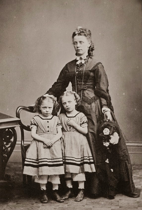 Elizabeth Snowden with twins Eleanor and Grace, 1870