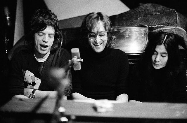 John Lennon, Yoko, and Mick Jagger, NYC, 1972