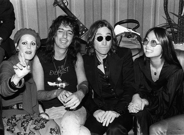 Alice Cooper, John Lennon and May Pang NYC, 1974
