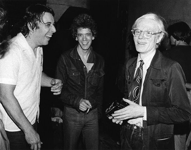 John Cale, Lou Reed and Andy Warhol, NYC, 1976